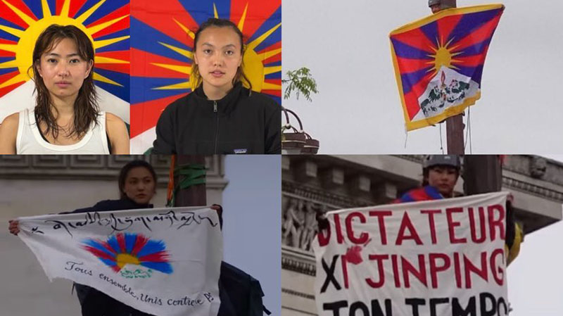 Tibetan activists Tselha and Nyima protested against President Xi Jinping's visit to France on May 4, 2024. (Photo:file)
