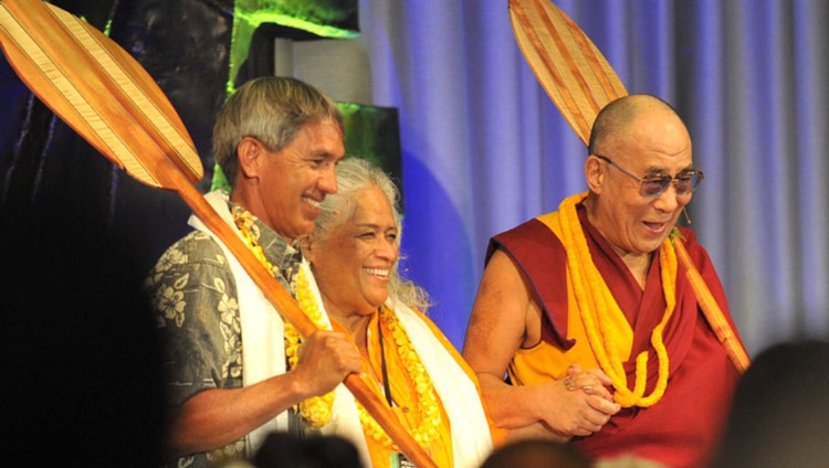 His Holiness the Dalai Lama at the University of Hawaii on April 15, 2012. Photo: JHook/Civil Beat