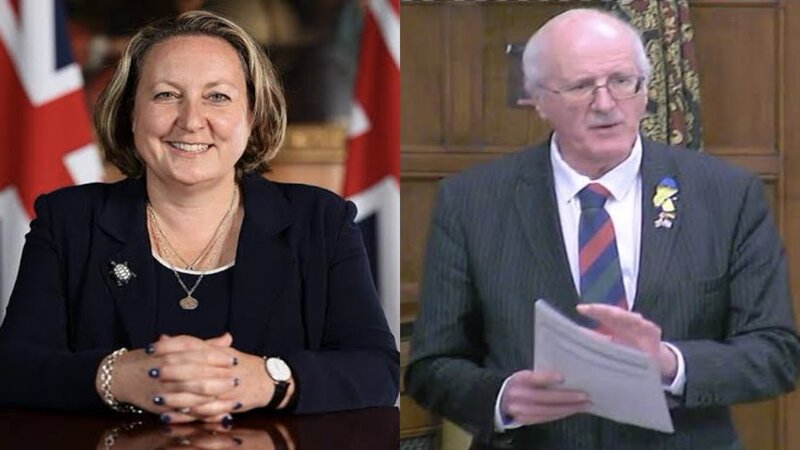 Anne-Marie Trevelyan, a Minister for the Foreign, Commonwealth and Development Office and MP Jim Shannon. (Photo: file)