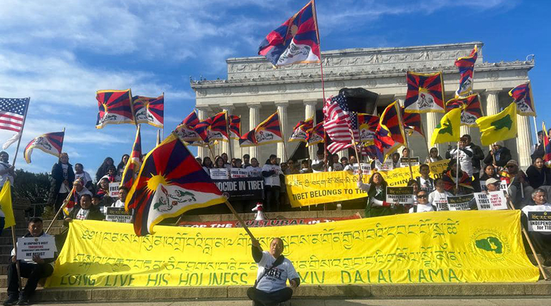 Tibetan Youth Congress NY&NJ organised a large protest in front of the White House, on November 11, 2023, to protest the Chinese President's visit to the United States for the APEC Summit 2023. (Photo: RTYC)