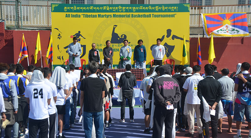Tibetan Youth Congress organised a The All India ‘Tibetan Martyrs Memorial Basketball Tournament,’ at Gangkyi Basketball ground, Dharamshala, HP, India, on April 25, 2024. Photo: TPI/Yangchen Dolma
