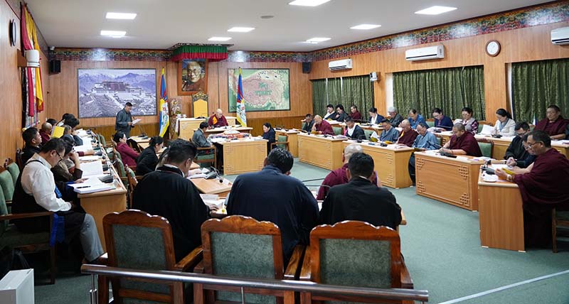 Sikyong Penpa Tsering, the incumbent Finance Kalon, presenting the 2024-25 Budget of the CTA, at The 7th Session (budget session) of the 17th Tibetan Parliament-in-Exile, on March 18, 2024. (Photo:TPiE)
