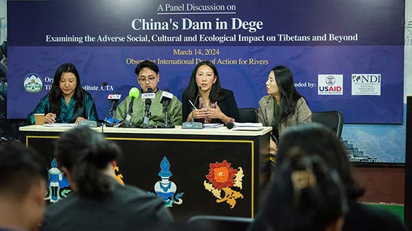 Tibetan Expert Panelists: Dr Lobsang Yangtso, Ngawang Lungtok, Dechen Palmo and Dr Tenzin Lhadon held a press conference, on March 14, 2024. (Photo:TPI)