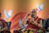 His Holiness the Dalai Lama answering questions from the audience during an interactive session at the Platinum Jubilee Celebration of the Assam Tribune at the ITA Centre for Performing Arts in Guwahati, Assam, India on April 1, 2017. Photo by Tenzin Choejor/OHHDL 