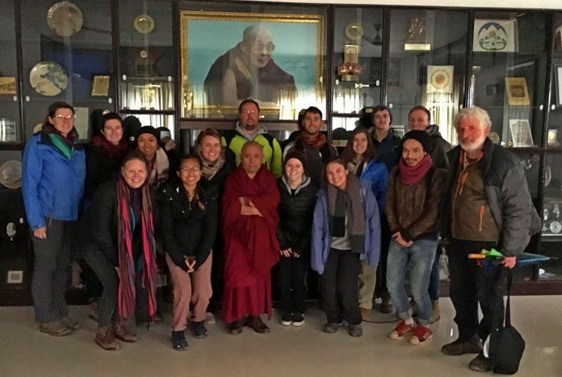 A delegation from University of Denver with Acharya Yeshi Phuntsok Deputy Speaker of the Tibetan Parliament in-Exile in Dharamshala, India, December 12, 2017. Photo: TPI/Ford Sanger
