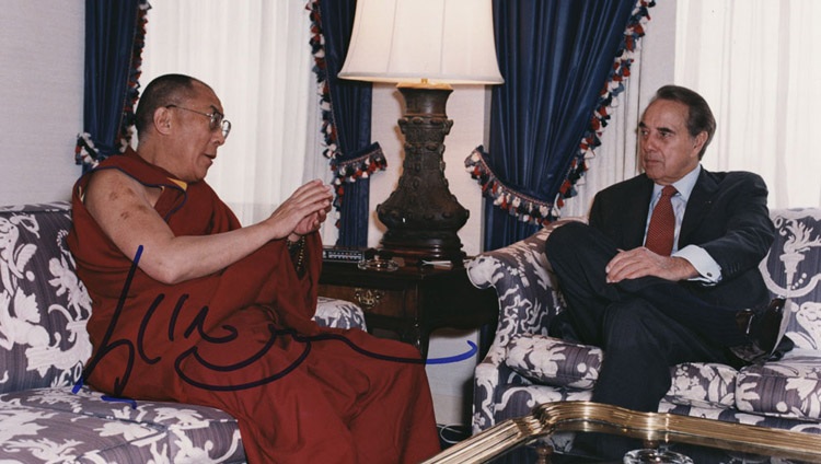 His Holiness the Dalai Lama with Senator Bob Dole in 1997. Photo: official of His Holiness