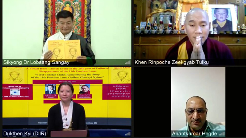 The virtual book launch of Tibet's Stolen Child: Remembering the story of the Panchen Gedhun Choekyi Nyima. Photo: Screenshot image
