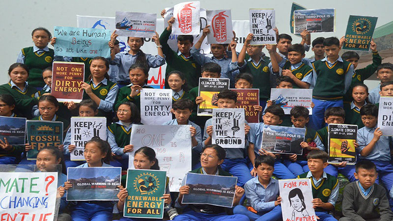 Tibetan Students Climate Strike-Dharamshala-9-27-2019. Photo: TPI