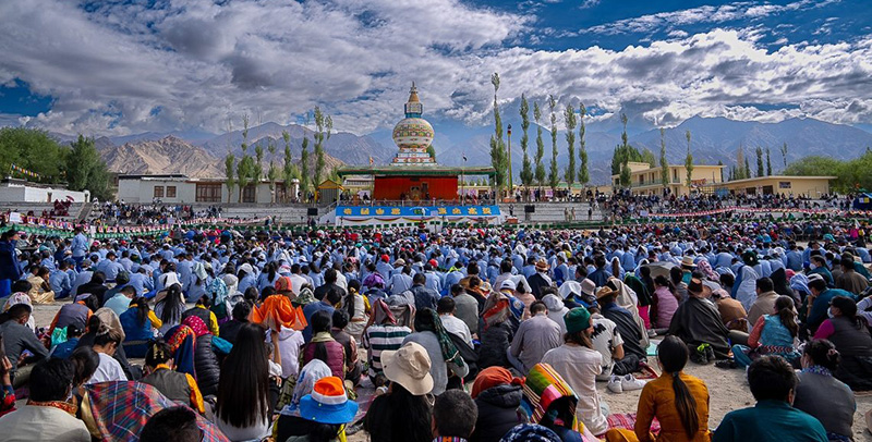 His Holiness the Dalai Lama addressed about 6500 people living in Ladakh on 7 August 2022. Photo: Tenzin Choejor