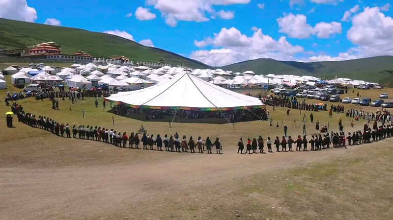 The summer festival or horse festival in Thangkar Ma town, Ngachu county, Karze, Eastern Tibet, held in July and August 2022. Photo: TPI