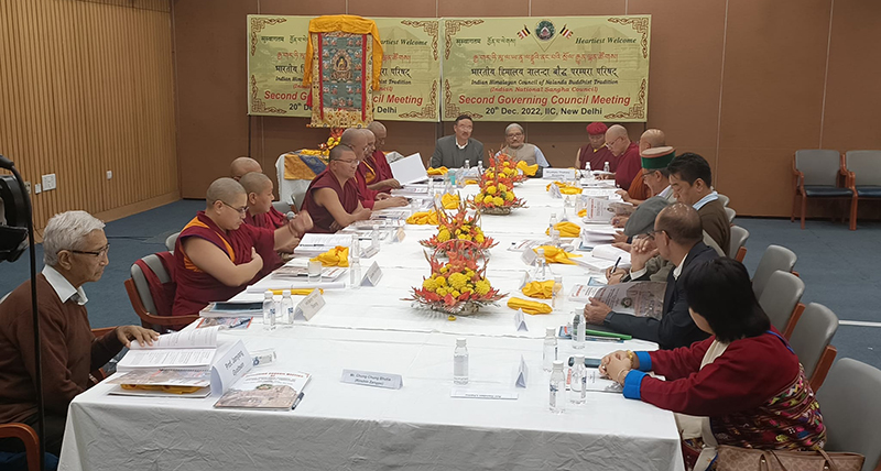 The meeting of the Indian Himalayan Council of Nalanda Buddhist Traditions on December 20, 2022. Photo: Tenzin Wangdak