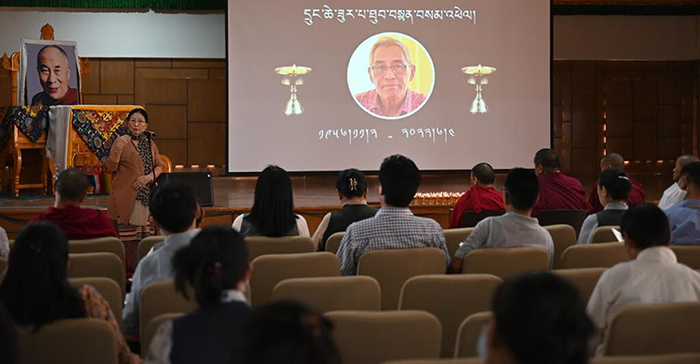 CTA held a prayer service for Thubten Samphel, former Director of Tibet Policy Institute on June 4, 2022. Photo: DIIR/Tenzin Phende 