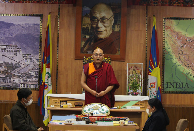 Tibetan Parliament Speaker Khenpo Sonam Tenphel delivering his opening speech of the 2nd session, which commenced in Dharamshala, India, on Monday 14 March 2022. Photo: TPiE