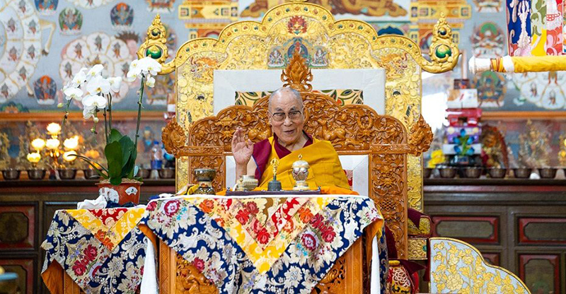 His Holiness the Dalai Lama attending the Kalachakra Puja at the Kalachakra Temple in Dharamsala, HP, India on May 16, 2022. Photo: Tenzin Choejor