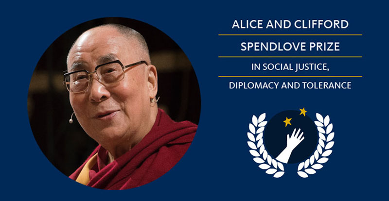 His Holiness the Dalai Lama will be the 15th recipient of the Spendlove Prize in Social Justice, Diplomacy and Tolerance. Photo: UCMERCED