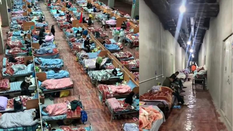 A large isolation center in Lhasa with hundreds of patients living together. Photo: file
