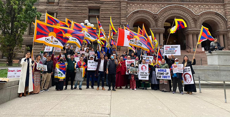 Tibetan activists protested against Chinese government's repressive policies in Tibet, at Old City Hall in Toronto, Canada on September 24, 2022. Photo: file