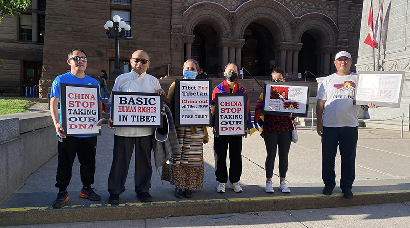 RTYC of Toronto organised a protest against the Chinese authorities' collecting a mass DNA from Tibetans cross the Tibet, on September 14, 2022, at Old City Hall, Toronto, Canada. Photo: RTYC