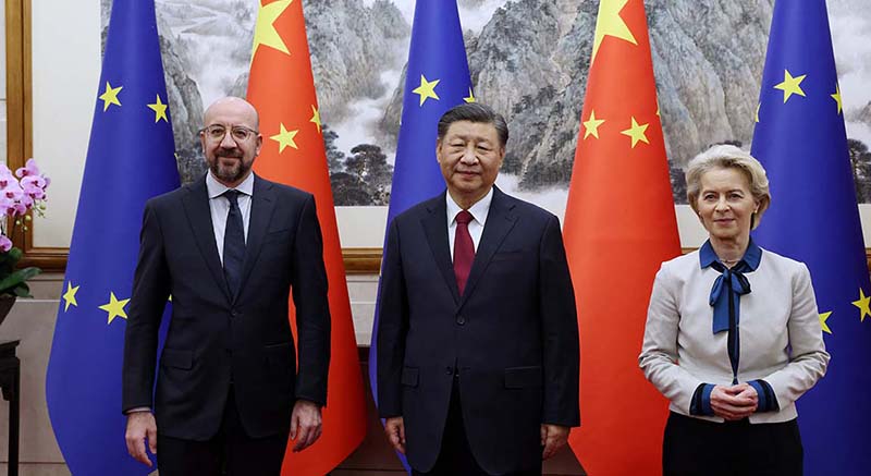 President of the European Council, Charles Michel, and President of the European Commission, Ursula von der Leyen, met Chinese President Xi Jinping at the 24th EU-China Summit in Beijing, on December 7, 2023. (Photo: EU)