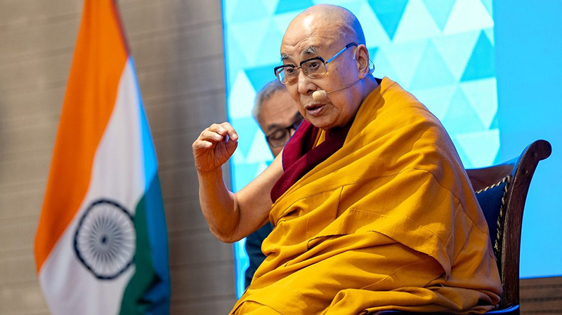 His Holiness the Dalai Lama delivering the Inaugural TN Chaturvedi Memorial Lecture at the Institute of India Public Administration in New Delhi, India on January 21, 2023. Photo: Tenzin Choejor