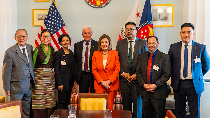 Tibetan representatives met with Nancy Pelosi, Speaker Emeritus of the House of Representatives, on March 28, 2023. Photo: file
