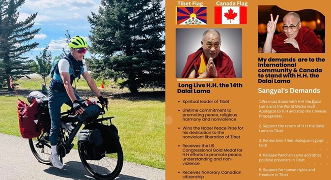 Tibetan activist Sangyal Kyab began his fourth Peace Walk (Peace walk for His Holiness the Dalai Lama) on May 6, 2023.