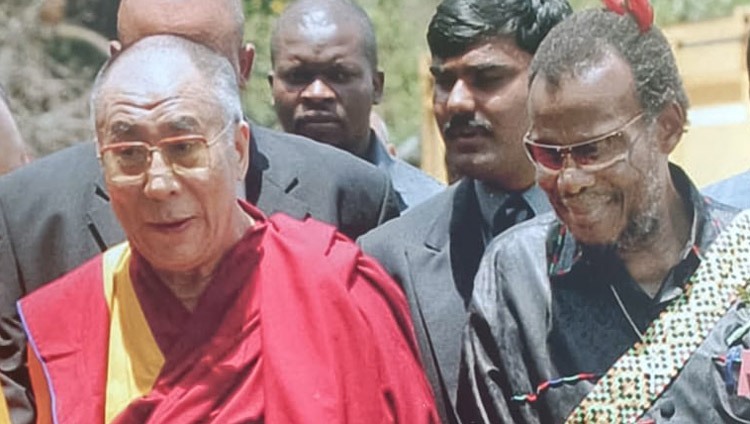 His Holiness the Dalai Lama with Prince Mangosuthu Buthelezi during a visit to South Africa. Photo: file