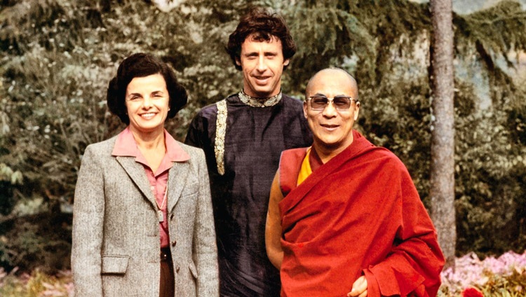 His Holiness the Dalai Lama with Senator Dianne Feinstein and her husband Richard Blum in Dharamsala, HP, India in 1978. Photo: OHHDL