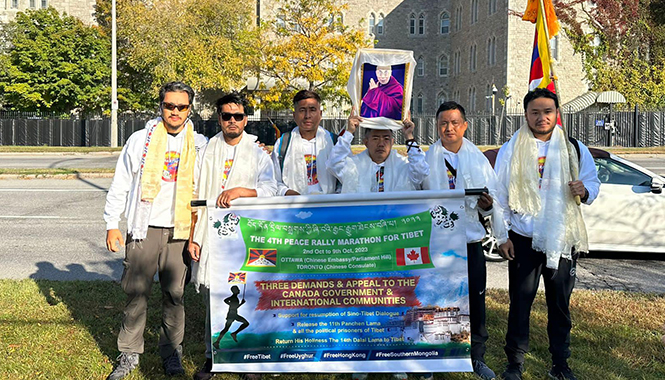 Tibetan Activists of the 4th Peace Rally Marathon for Tibet, on Octorber 2, 2023. Photo: file