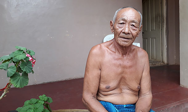 Kharkya at his old age residence in the Kollegal Dhondenling, one of the five Tibetan settlements in the south Indian state of Karnataka. Photo: TPI/Tenzin Tsomo