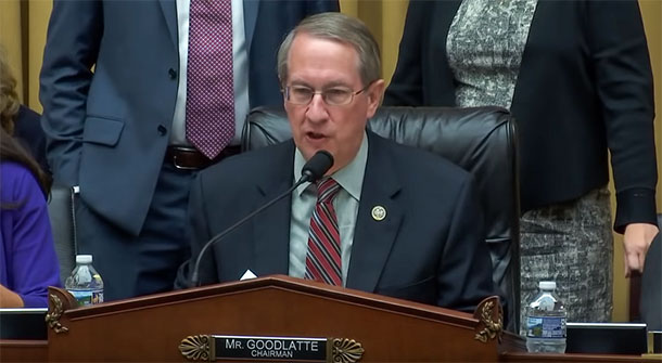 US House Judiciary Committee Chairman Bob Goodlatte delivering his statement in Washington DC, USA, on July 25, 2018. Markup of H.R. 1872, the “Reciprocal Access to Tibet Act of 2017”. Photo: Youtube Screenshot