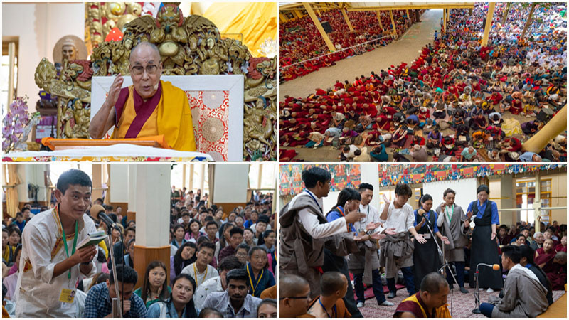 His Holiness the Dalai Lama during his three day teachings for Tibetan youth at the Main Tibetan Temple in Dharamsala, HP, India on June 6-8, 2018. Photo: Tenzin Phuntsok