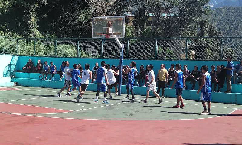 The 17th Martyrs Basketball tournament held at the Gangkyi basketball court in Dharamshala, India, on September 25, 2018. Photo: TPI/Khushi Khurana