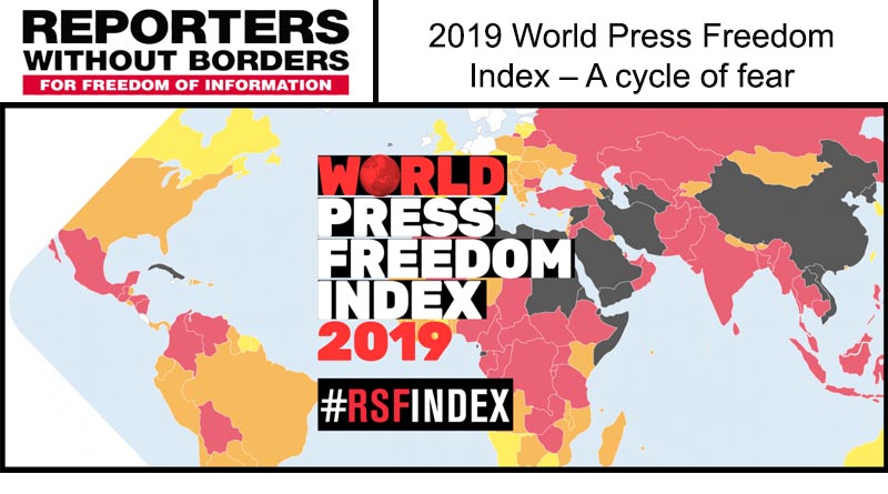 The 2019 World Press Freedom Index compiled by Reporters Without Borders (RSF) shows how hatred of journalists has degenerated into violence, contributing to an increase in fear. Photo: TPI