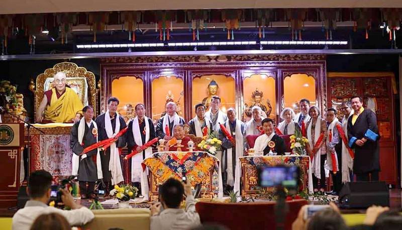 Sakya Gongma Rinpoche and President Dr Sangay presides the inauguration ceremony of the Tibetan Community Centre, Phuntsok Deshe, organised by the Tibetan Community of New York and New Jersey, USA, on Sunday, June 02, 2019. Photo: TPI