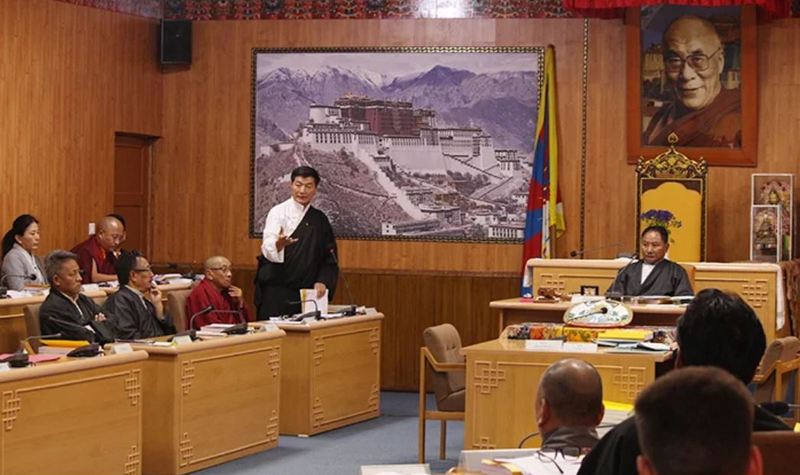 President Dr Lobsang Sangay clarifying on the Kashag’s Five Fifty vision during the seventh Parliamentary session of the 16th Tibetan Parliament in Exile, in Dharamshala, India, on March 28, 2019. Photo: Office of Sikyong