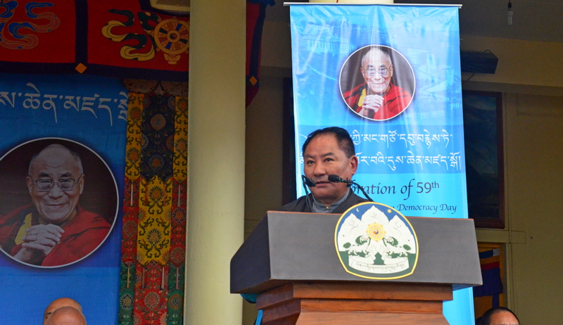 Speaker Pema Jungney delivering statement of the Tibetan Parliament in Exile on the Occasion of the 59th Anniversary of Tibetan Democracy of the Tibetan People in Exile, in Dharamshala, India, on September 2, 2019. Photo: TPI/Yangchen Dolma