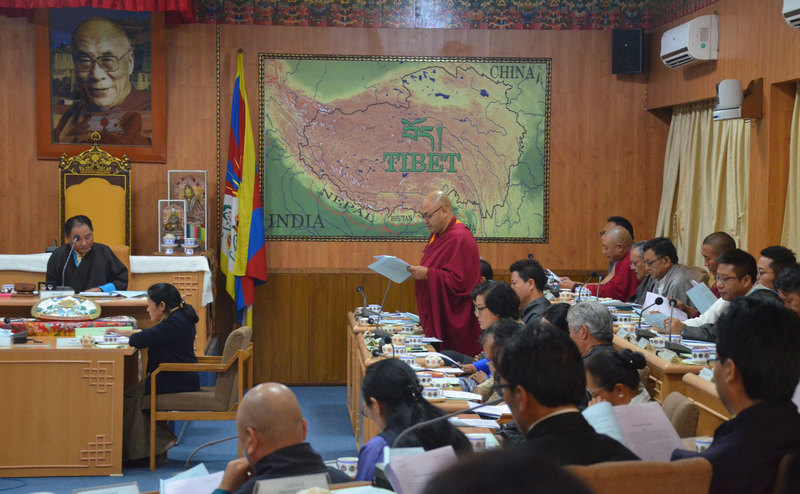 The proceedings of the first day of the 8th session of 16th Tibetan parliament, in Dharamshala, India, on September 20, 2019. Photo: TPI/Yangchen Dolma
