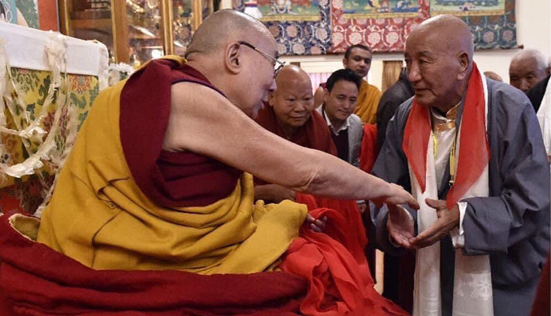 His Holiness the Dalai Lama and Anen Dawa. Photo/Twitter/Jigme Ugen
