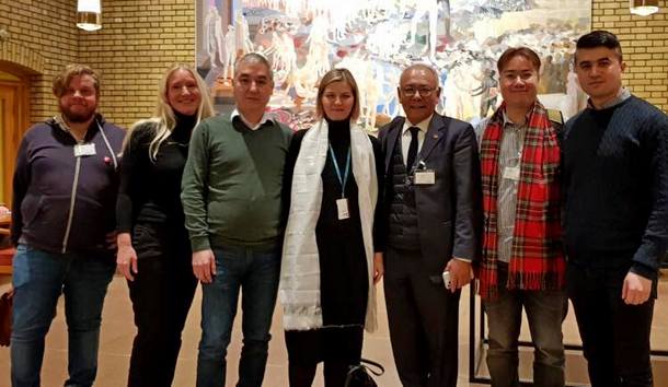 Representative Sonam Frasi with Guri Melby MP and representatives of the Uyghur and Hong Kong Support Committees, in the Norwegian Parliament, Oslo, the Capital of Norway, on January 15, 2020. Photo/Namgyal T. Svenningsen/NTC