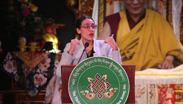 Rep. Alexandria Ocasio-Cortez (D-NY) addressing a Tibetan New Year gathering event in New York, on February 9, 2019. Photo: file